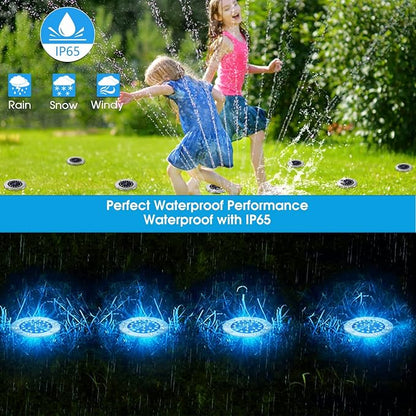 NFESOLAR Blue Solar Ground Lights Outdoor with 16 LEDs Waterproof Outdoor