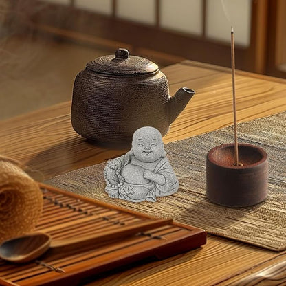 Mini Buddha Statue for Zen Garden Decor - Chinese Style Small Buddha Figurine for Indoor Outdoor Decoration, Meditation Decor for Desk, Patio, Lawn & Home Accent