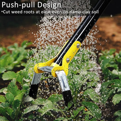 DonSail Hoe Garden Tool - Scuffle Garden Hoes for Weeding Gardening Long Handle Heavy Duty - Adjustable Weeding Loop Stirrup Hoe 30-43 Inch Black