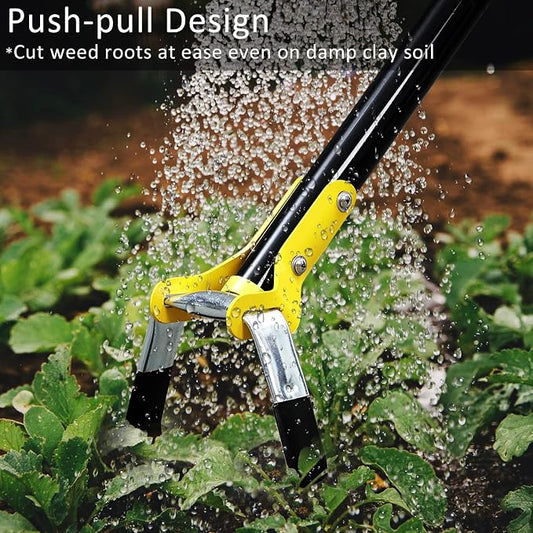 DonSail Hoe Garden Tool - Scuffle Garden Hoes for Weeding Gardening Long Handle Heavy Duty - Adjustable Weeding Loop Stirrup Hoe 30-43 Inch Black