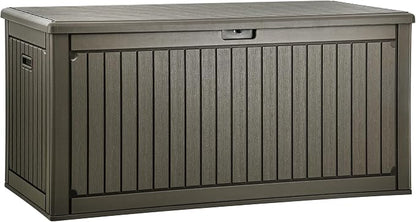 YITAHOME 320 Gallon Extra Large Deck Box | Double-Wall Resin Outdoor Storage Box with Flexible Divider for Patio Cushions Garden Tools, 1000lbs Load Capacity, Lockable