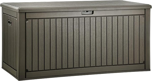YITAHOME 320 Gallon Extra Large Deck Box | Double-Wall Resin Outdoor Storage Box with Flexible Divider for Patio Cushions Garden Tools, 1000lbs Load Capacity, Lockable