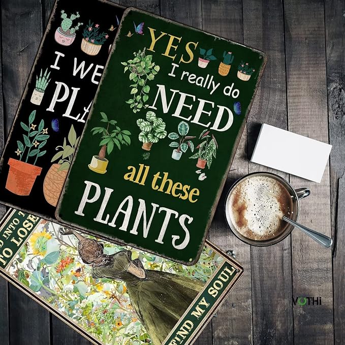 Funny Garden Sign - “Yes I Really Do Need All These Plant" 8x12 Inch | Aluminum Metal Sign, Farmhouse Home Kitchen Gardening Wall Decor, Metal Sign