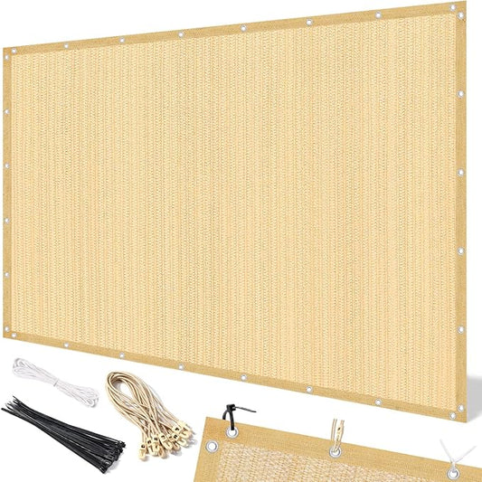 Artpuch 90% Sun Shade Cloth, 6 x 10 FT Pergola Shade Cover Canopy with Grommets, Sun Screen Fabric Tarp for Patio, Outdoor, Garden, Backyard, Wheat