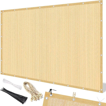 Artpuch 90% Sun Shade Cloth, 6 x 12 FT Pergola Shade Cover Canopy with Grommets, Sun Screen Fabric Tarp for Patio, Outdoor, Garden, Backyard, Wheat