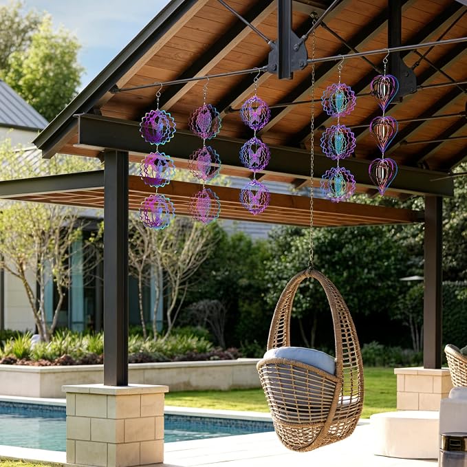 ZYNERY 15PCS Bird Deterrents for Outside Patio, Pigeon Deterrents for Outside, 3D Reflection Effectcaring Away Bird Repellent Devices Outdoor, Garden Wind Spinners Outdoor Decor, Yard Decorations