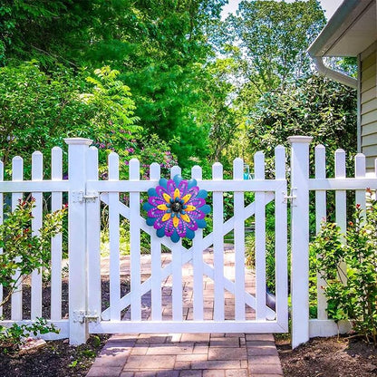 Metal Flowers Wall Decor Indoor Outdoor Metal Wall Art for Home Farmhouse Living Room Bedroom Bathroom Garden Decorations - Purple & Blue