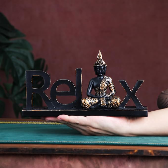 Smadeer Buddha Statue Buddah Buda - Buddah Statues for Home Decoration,Laughing Buddha Statue for Yoga feng Shui Meditation Spiritual Room Decor,Buddha Decor Indoor, Relax Budha Zen Decor