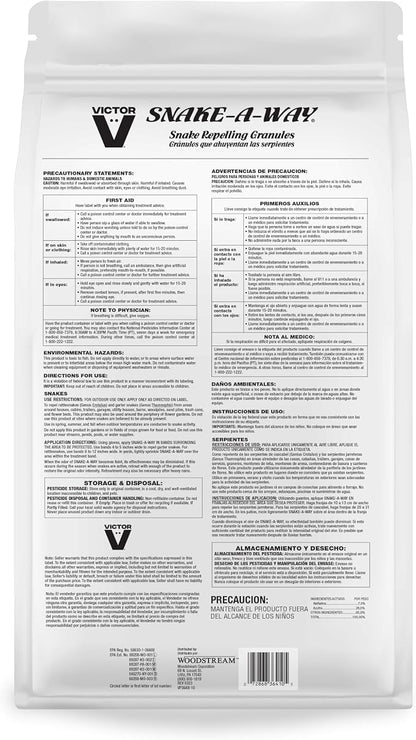 Victor Snake-A-Way Outdoor Snake Repellent Granules for Yard, 10 lb Bag | EPA-Registered Pest Control, Repels Venomous and Non-Venomous Snakes up to 1.25 Acres, Lasts 2-3 Months After Application