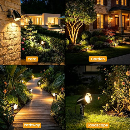Low Voltage Landscape Lighting Kit, 20W 2700K LED Landscape Lights with Transformer 65FT Wire & Connectors, IP66 Waterproof Pathway Lights Outdoor Spotlight for Garden Yard Patio (6 Pack)