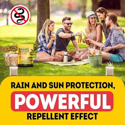 Snake Repellent for Yard, Outdoor & pet Safe, 12 Packs | deters rattlesnakes, copperheads, plant oils, indoor 120 sq ft, 2-3 months, rain resistant, non-toxic
