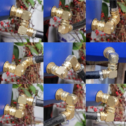 Garden Hose Swivel elbow Connector 90 Degree Solid Brass Pipe Fittings Hose Kink Protector (2 Pack)