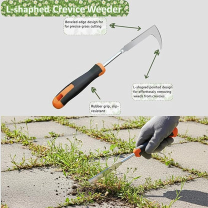 Weed Puller Tool, Portable Rubber-Handled Garden Tools, Four-Tined Weeding Tool, Uprooting Weeding Tools, Crevice Weeder, Yard Weed Tools and Weed Removal Tool (style3)