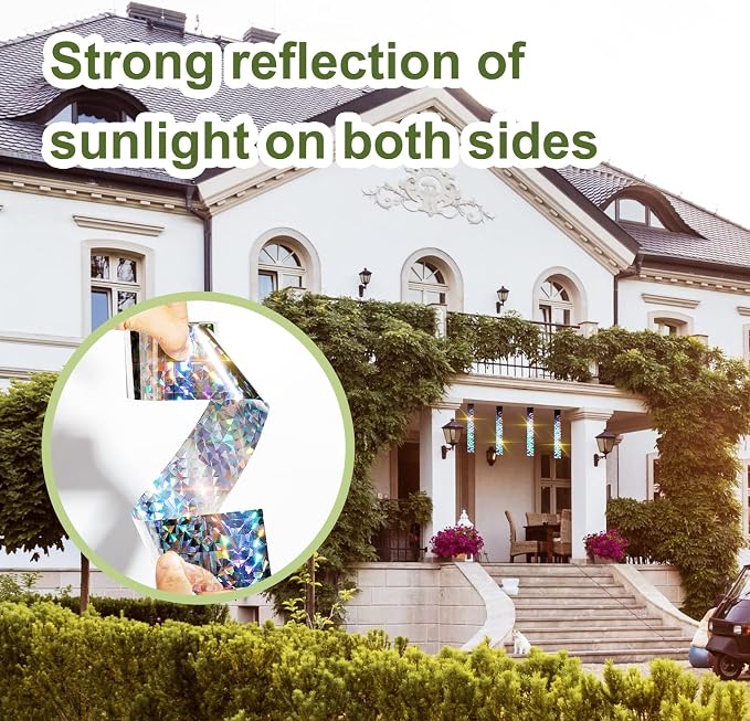 OFFO Reflective Tape for Birds, 200 Feet x 2 Inches Dual-Sided Bird Scare Tape Outdoor for Garden, Farm, Orchard or Courtyard
