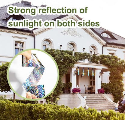 OFFO Reflective Tape for Birds, 200 Feet x 2 Inches Dual-Sided Bird Scare Tape Outdoor for Garden, Farm, Orchard or Courtyard