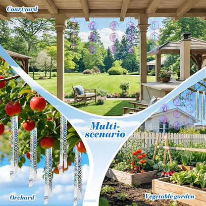 ZYNERY 15PCS Bird Deterrents for Outside Patio, Pigeon Deterrents for Outside, 3D Reflection Effectcaring Away Bird Repellent Devices Outdoor, Garden Wind Spinners Outdoor Decor, Yard Decorations