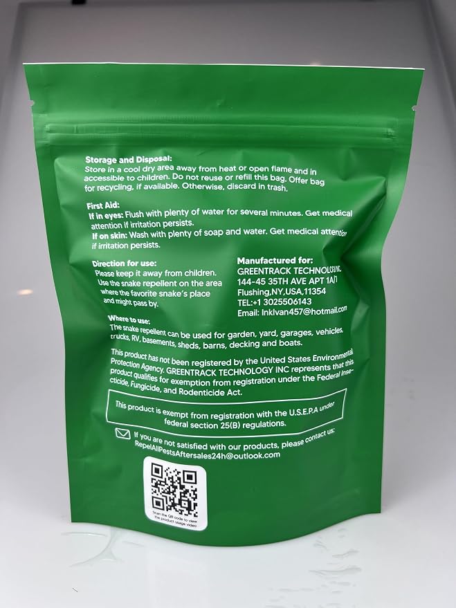 Snake Repellent for Yard, Snake Away Repellent for Garden/Lawn, Snake Deterrent Outdoor, Backyard Snake Repellent, Covers 120 Sq Ft, Lasts Up to 60 Days, 4 Packs/Bag