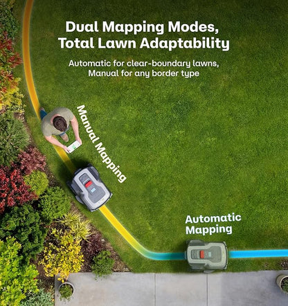 T1200Pro Robot Lawn Mower, RTK+Vision Wire-Free Automatic Robotic Mower for 0.37 Acre, AI Obstacle Avoidance, 1.18"-2.36" Adjustable Cutting Height, Unlimited Multi-Zone Mowing Robotic Mower