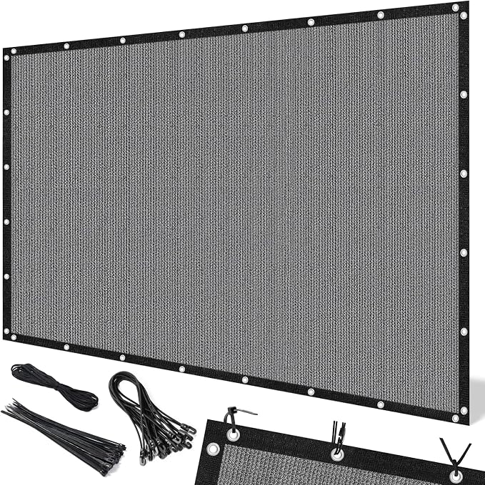 Artpuch 90% Sun Shade Cloth, 10 x 20 FT Pergola Shade Cover Canopy with Grommets, Sun Screen Fabric Tarp for Patio, Outdoor, Garden, Backyard, Light Grey