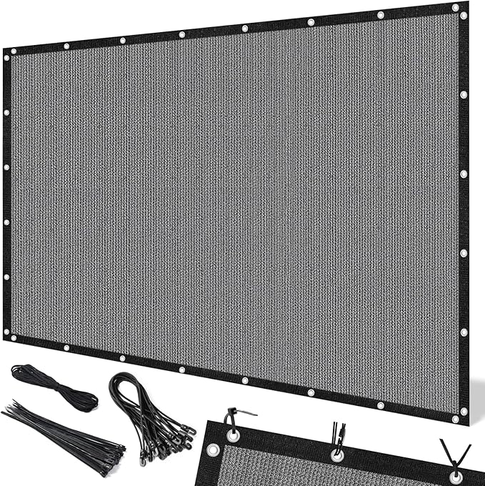 Artpuch 90% Sun Shade Cloth, 8 x 8 FT Pergola Shade Cover Canopy with Grommets, Sun Screen Fabric Tarp for Patio, Outdoor, Garden, Backyard, Light Grey