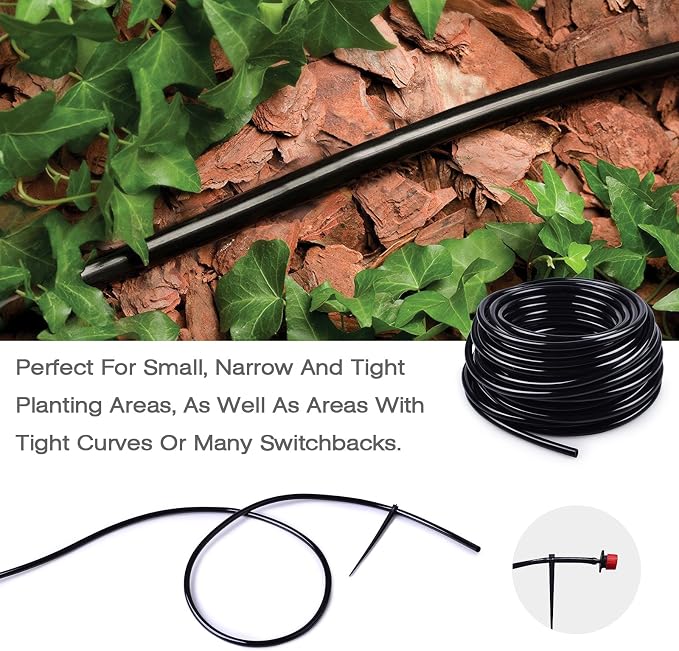 MIXC 1/4 Inch Blank Distribution Tubing Drip Irrigation Hose, 50ft Roll