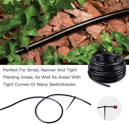 MIXC 1/4 Inch Blank Distribution Tubing Drip Irrigation Hose, 50ft Roll