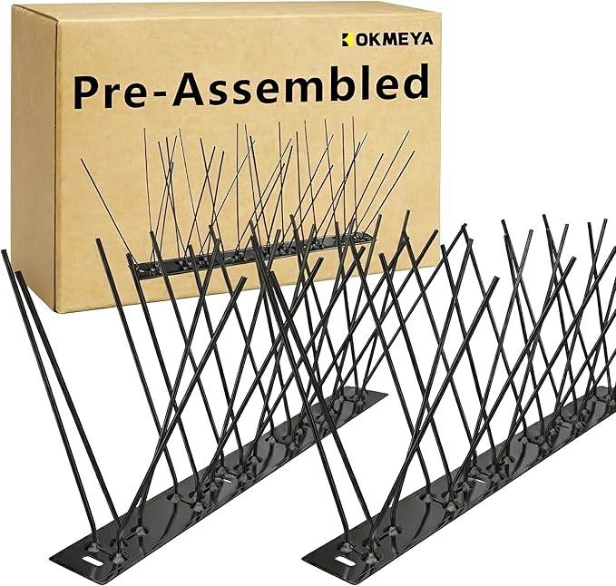 Bird Spikes Install,304 Stainless Steel Bird Deterrents Spikes for Outside to Keep Birds Away Bird Scare Devices Outdoor (60, Black)