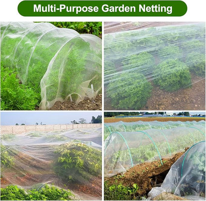 Garden Netting, Jevrench Durable Ultra Fine Garden Netting, Garden Plant Cover Row Cover Makes Plants, Vegetables, Fruits, and Flowers Grow Better (13ft x 50ft)