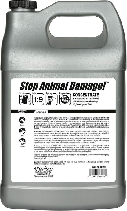 Deer Stopper II, Liquid Animal Stopper Repellent, All Natural, Effective All Year Round, Safe for People and Pets, No Harsh Chemicals, Ready to Use, Deer & Elk Repellent - 1 Gallon Concentrate