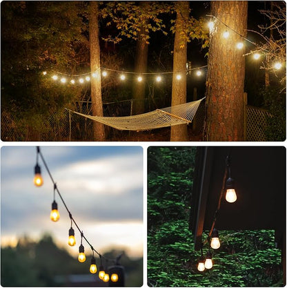 SUNTHIN 50FT Outdoor String Light with 16 1W LED Shatterproof Filament Bulb for Patio Lights, Backyard, Porch, Party Lights