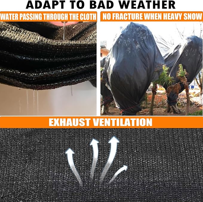 90%-95% Black Sun Shade Cloth 12FT x 12FT, Heavy Duty Outdoor Shade Netting | UV Resistant Breathable Fabric with Reinforced Grommets for Patio Garden Greenhouse Pergola Chicken Coop & Kennel