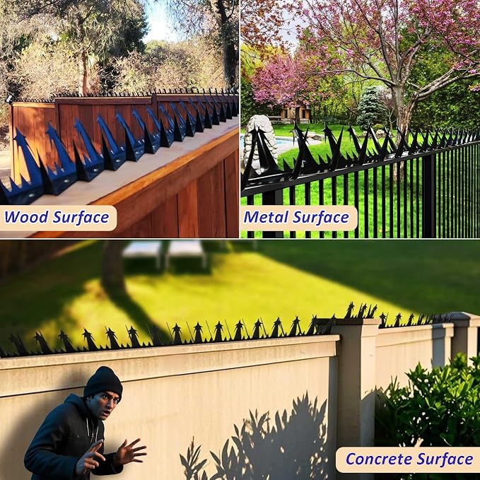 Metal Anti Climb Spikes for Fences and Walls. Effectively Avoided Invaders Climbing Attempts. (Size188 inches)