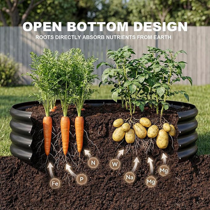 Land Guard 2 Pcs 6ft Metal Raised Garden Bed, 6 x 3 x 1 Galvanized Planter Raised Beds for Vegetables, Grey