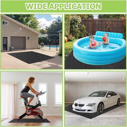 Outdoor Storage Shed Floor Mat, 8.2*8.2FT Waterproof Washable Garden Flooring Pad with Non Slip Backing, Soft Furniture Patio Covering Carport dust Oil Mat-Tool Shed, Storage Shed Not Included