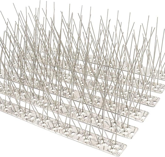 QIEGL Bird Spikes for Pigeons 304 Stainless Steel Cover 25 Feet (23 Pack Uninstalled)