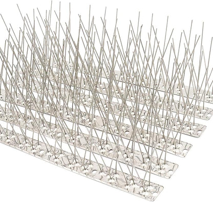 QIEGL Bird Spikes 304 Stainless Steel for Pigeons Small Birds Anti Bird Spike Sparrow Fence Spikes Cover 10.8 Feet (10 Pack Uninstalled)