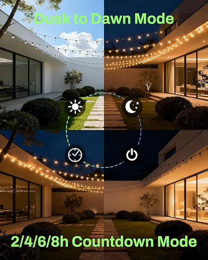 BN-LINK Outdoor Light Timer, Waterproof Plug-in Dusk-to-Dawn Controller with 3 Grounded Outlets for Christmas & Halloween String Lights, 15A 1/2HP, ETL Listed