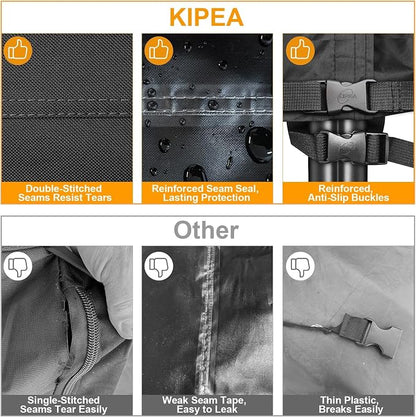 Kipiea 4FT Waterproof Firewood Storage Log Rack Cover, Heavy Duty 600D Outdoor Wood Storage Rack Cover with Buckles and Full-Length Hook & Loop Fastener, Tear-Resistant