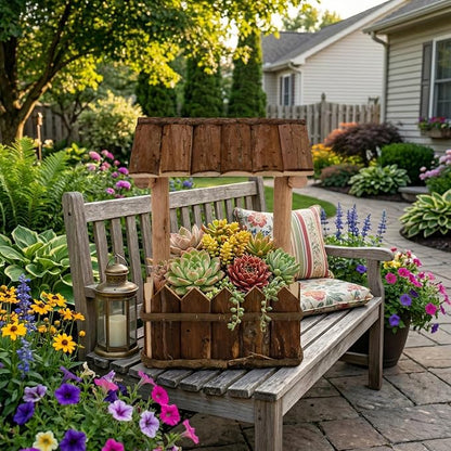 Wooden Wishing Well Planter for Flowers & Garden Decoration | Classic wishing well planter that brings timeless charm to your garden