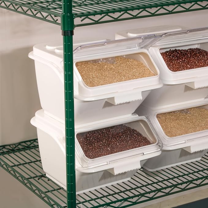 Winco IB-2S Shelf Ingredient Bins 2 gal (40 Cup Capacity), White