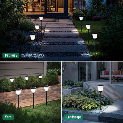 6 Pack Low Voltage Landscape Lighting LED Landscaping Lights, 1.7W 12V AC DC, 3000K Warm White, IP65 Waterproof Low Voltage Pathway Lights, ETL, UL, CSA Listed, for Yard Walkway Garden, Black