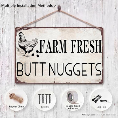 Vintage Metal Signs Chicken Coop Signs for Farm Yard Decor, Tin Sign for Home Farm Chicken Coop Farmhouse Kitchen Garden Decor 8 X 12 Inch