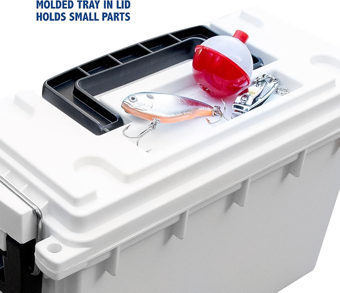 Sheffield 12681 Marine Storage Box, Dry Box Made in USA, Waterproof Container for Boat and Dock Gear, Small Parts Organizer with Latch, Stackable