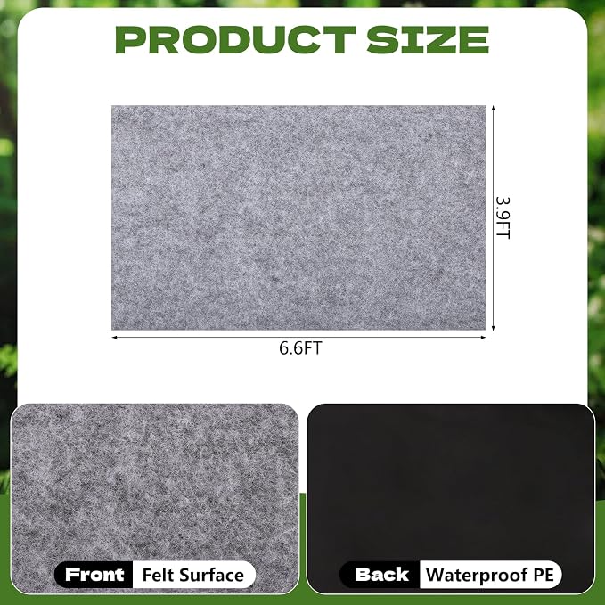 6.6 x 4 FT Outdoor Storage Shed Mat Waterproof Storage Shed Flooring Mat Thickened Soft Patio Furniture Pad Washable with Non Slip Backing Warehouse Not Included, Gray