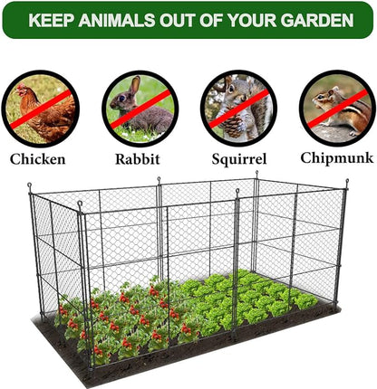6 Panels Chicken Wire Plant Protectors, 14.26ft(L) x 24in(H) Plant Protectors from Animals, Raised Garden Bed Fencing, Garden Protection Bunny Barricades from Chicken Squirrels for Vegetables