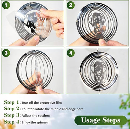 CHONOVO Bird Deterrents for Outside, 12 Discs 4 Set Reflective Dog Wind Spinners, 3D Bird Scare Devices to Keep Woodpecker Pigeon Away, Outdoor Hanging Bird Reflectors for Patio, Roof, Garden, Yard