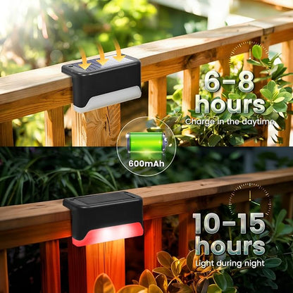 SOLPEX Solar Deck Lights Outdoor, Solar Fence Lights Waterproof LED Step Light for Outside,Patio,Stair,Garden,Yard,Railing,Front Porch, Balcony Decor(16 Pack RGB)