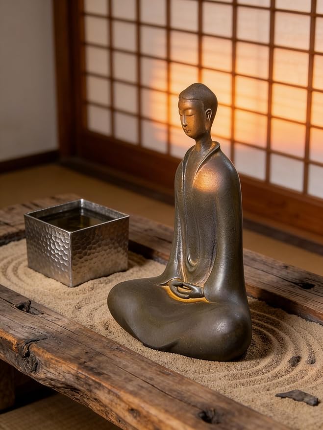 Buddha Statue - Zen Garden & Home Decor，Spiritual Meditation & Office Gift | Weather-resistant copper, ideal for zen garden, patio, study room, living room & meditation