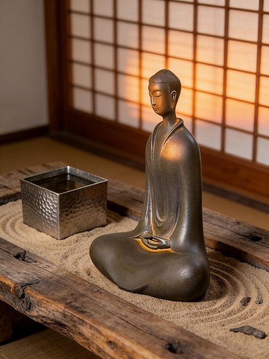Buddha Statue - Zen Garden & Home Decor，Spiritual Meditation & Office Gift | Weather-resistant copper, ideal for zen garden, patio, study room, living room & meditation