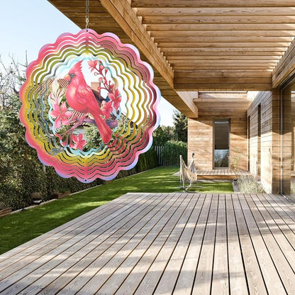 Eandisom Wind Spinners Outdoor Cardinala for Mom, Birthday Gifts for Women, Hanging 12 inch 3D Wind Sculptures for Garden Decor for Outside, Yard, Outdoor